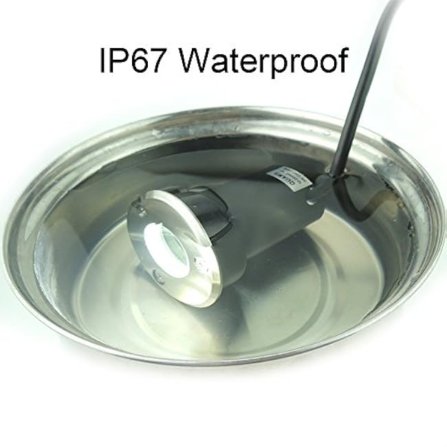 QUANS 3W Watt 12V 24V DC AC Low Voltage in Ground Well Outdoor LED Light, in-Ground Landscape Lighting Spotlight for Deck, Step, Pathway, Driveway, Garden, Yard, Patio (Cool White, 4 Pack)