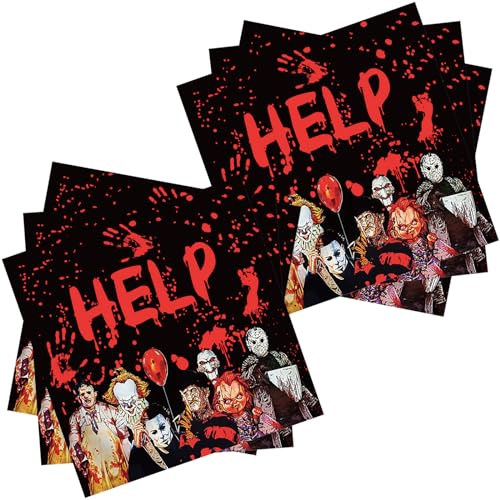 20 servilletas de papel para fiesta de Halloween de 16,5 cm, vajilla de Halloween, personajes de película de terror, servilletas de papel desechables, servilletas de almuerzo, servilletas de cena para 20 servilletas de papel para fiesta de Halloween de 16,5 cm, vajilla de Halloween, personajes de película de terror, servilletas de papel desechables, servilletas de almuerzo, servilletas de cena para
