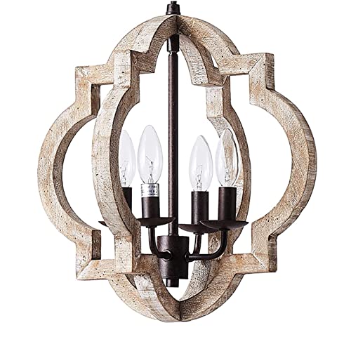 Lustre Rustique,Luminaire Pendentif Fermier Classique,Lustre orbe en Fer Vintage à 4 lumières Luminaires de Plafond Suspendus pour Salle à Manger Chambre à Coucher Salon Foyer