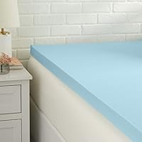 Vista 16 de Yaxa Basics Cubrecolchón tamaño individual, infusión de gel refrescante, certificado CertiPUR-US, 2 pulgadas, azul