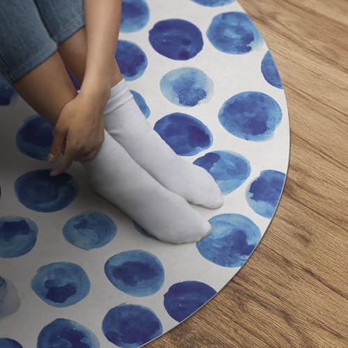 Tapis vinyle durable et élégant rond déco de sol premium maison - 5