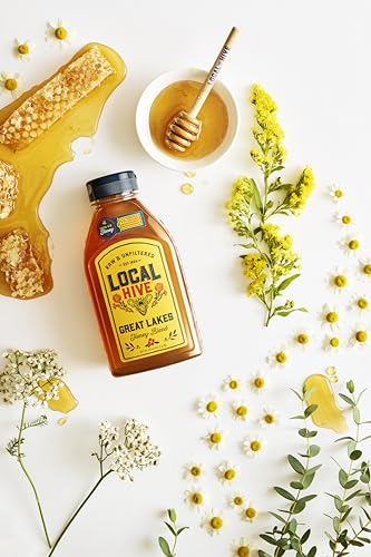 Image of Local Hive Great Lakes Raw & Unfiltered - 16 oz | 100% Pure U.S. Honey | Natural Sweetener Sourced from American Bees & Beekeepers | Light Silky Smooth Flavor | Ideal for Tea, Baking & Cooking