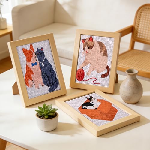 Image of Caydo 12 Pack Small Animal Themed Diamond Painting Kits for Adults Full Drill 5D DIY Paint Gem Art A Relaxing Craft for Home Wall Decor(6inch)