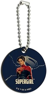 GRAPHICS & MORE The Flash Supergirl Wood Wooden Round Keychain Key Chain Ring