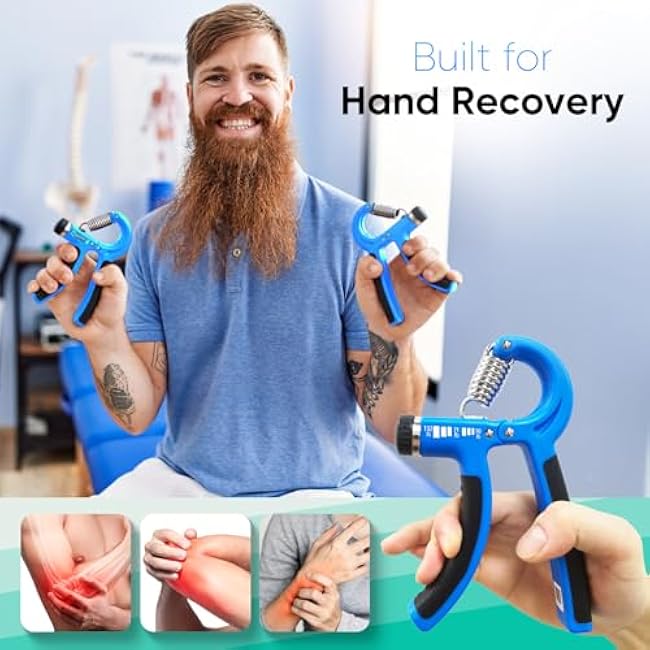 FitBeast Grip Strength Trainer 2 Pack ¨C Adjustable Hand Grip Strengthener for Strength Training & Rehabilitation, 10-132 lbs Resistance Forearm Strengthener, Ideal for Athletes, Rehab, Office