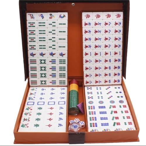 Set completo Mahjong con custodia da trasporto per riunioni di famiglia e feste