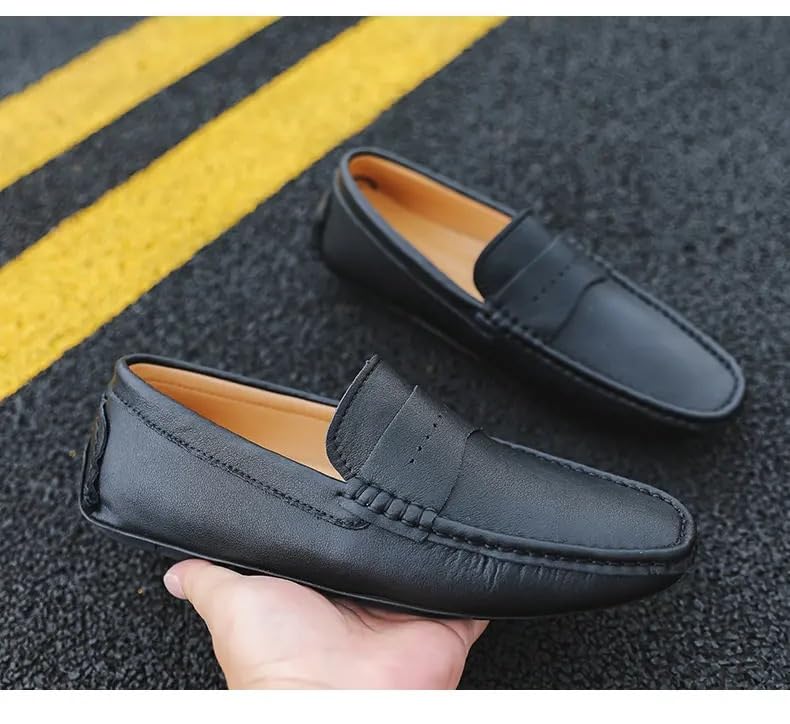 Loafers for Men Round Toe Nubuck Leather Penny Driving Loafers Anti-Slip Slip Resistant Flexible Outdoor Casual Slip-on4