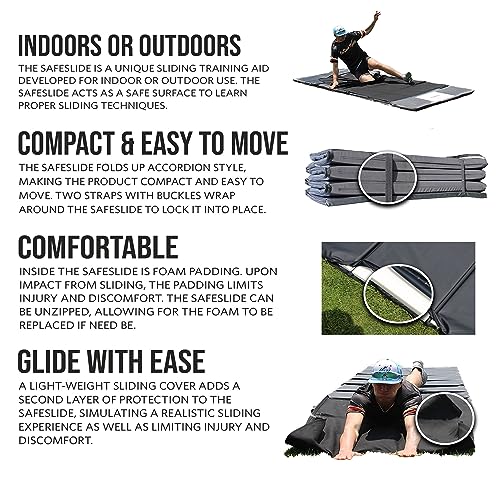 On Deck Sports Safe-Slide Baseball & Softball Sliding Mat – Foldable, Indoor/Outdoor Training Tool for Sliding Technique, Durable & Padded Design