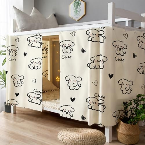 SIQITECH Rideaux de Lit Superposé Anti-poussière en Tissu Dortoir Tentures pour Cadre de lit Rideaux de Couchette Occultant pour Lit Cabane Anti-Moustique...