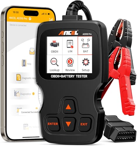 (Upgrade of AD310) ANCEL AD310 Pro 2-in-1 OBD2 Scanner & Car Batt...
