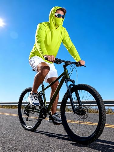 Image of 5 Pack Men's UPF 50+ Sun Protection Hoodie Shirts Long Sleeve Shirts Quick Dry Lightweight for Running Workout Hiking Fishing