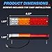 MICTUNING 20 LED Trailer Tail Lights Bar Waterproof, DC12V Turn Signal and Parking Reverse Brake Running Lamp for Car Truck Red Amber White (2 Pack)