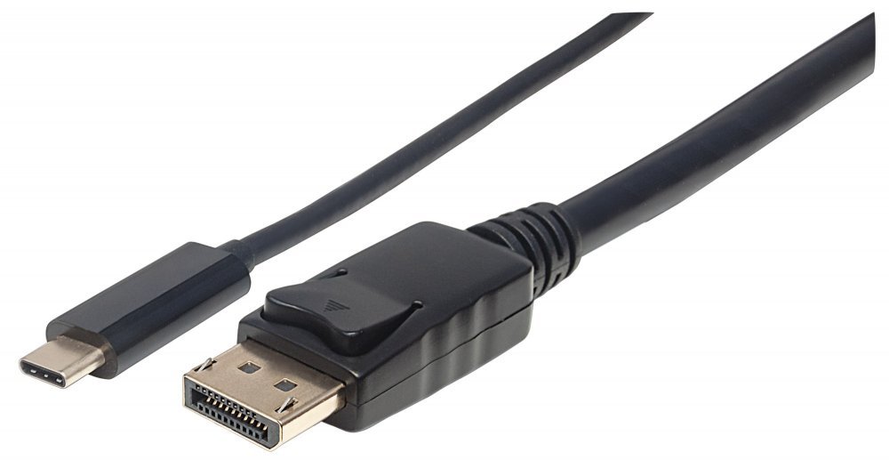 Manhattan USB Tipo C a DisplayPort – Cable Adaptador (Convierte el Alternate de Modo de señal en una señal de Salida displayPort 4 K) 1 m Negro 152471
