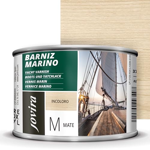 Barniz Marino. Para madera exterior-interior, incoloro-transparente. Especial resistencia en ambientes marinos. (373 Mililitros, Mate) K-54