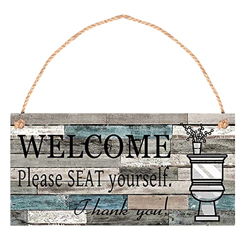 MAIGOIN Placa de bienvenida para colgar en la puerta delantera, para baño, dormitorio, decoración de la casa, decoración para interiores y exteriores