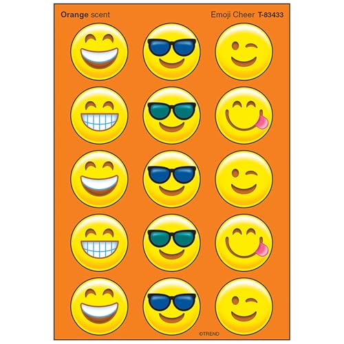 TREND enterprises, Trend Emotion Icon Cheer/Orange Stinky Stickers, Classroom Incentives, 60 Count
