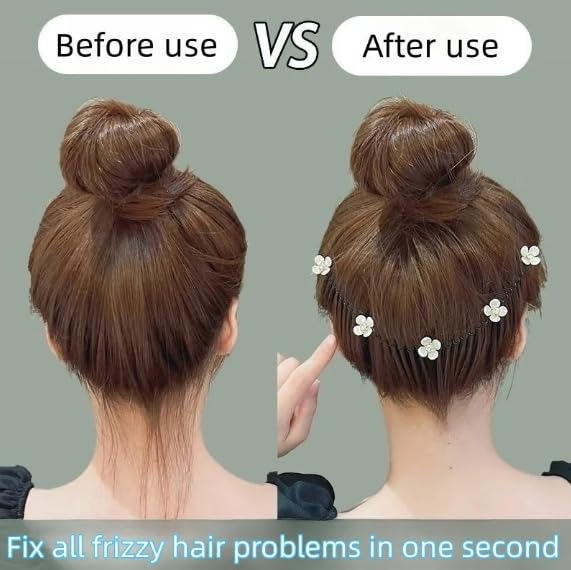 Image of Stretchy U-Shape Invisible Hair Clips - Flexible Hair Finishing Comb & Styling Tool for Secure Hold and Cute Hairstyles