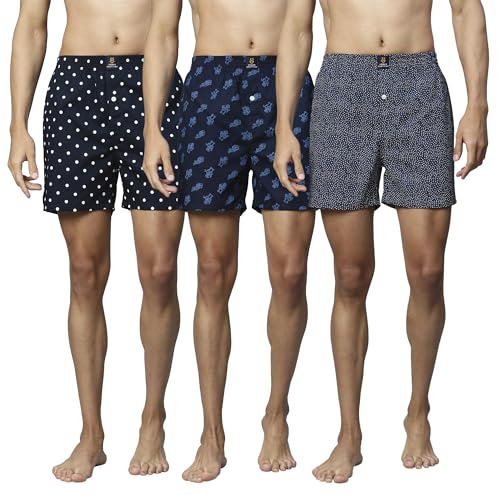 Image of Urban Scottish Ultra-Comfortable Men's Boxer Pants (Pack of 3) - 100% Cotton Material with A Stylish Print - Soft and Stretchy Elastic Waist Band - Dynamic Movement and Hardwearing Stitching