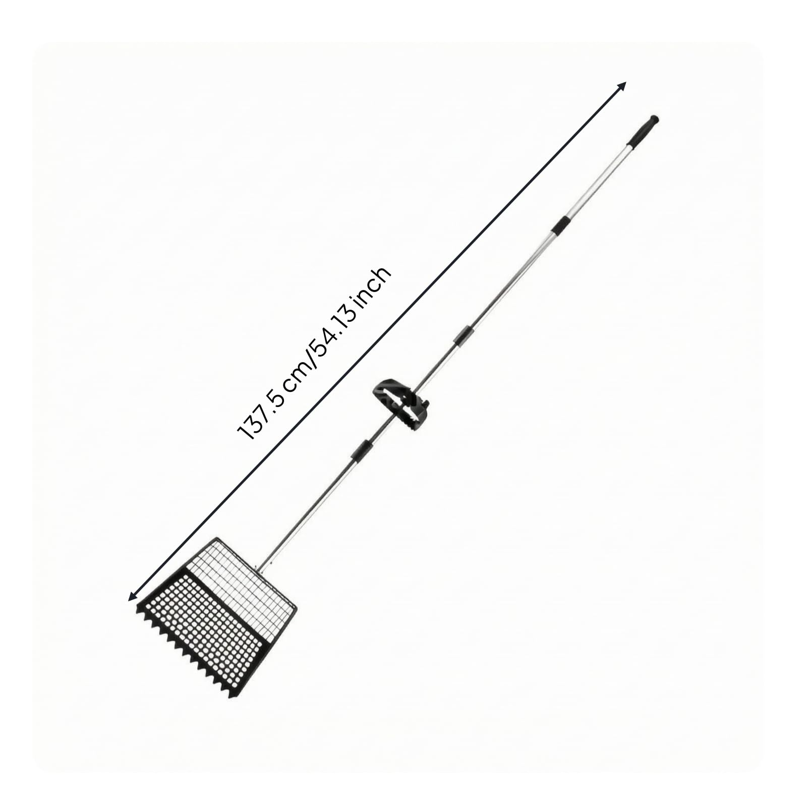 Colcolo rostbeständig Mistschaufel mit Löchern, Schaufelblatt Mit Runden Öffnungen Aus Metalldraht, 25 cm Breit Verstellbarer Stiel