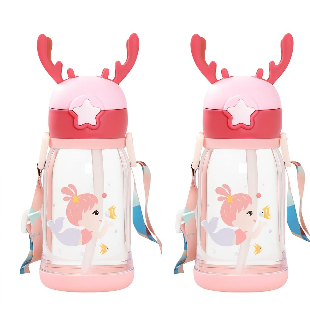 Kids Reusable Water Bottles - BPA Free Pack of 2 -10