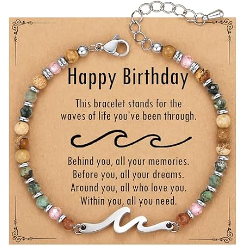 TONY & SANDY Friend Gifts for Women, Unique Birthday Gifts for Women, Sister Gift from Sister, Wave Bracelet, Christmas Stocking Stuffers for Woman Female, Bestie Friendship Bracelets