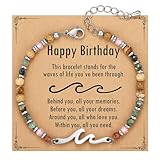 TONY & SANDY Birthday Gifts for Women, 30th 40th 50th 60th 70th 80th Birthday Gifts for Women Unique, Wave Bracelet, Happy Bday Presents for Her, Best Friend, Mom, Sister, Daughter, Wife