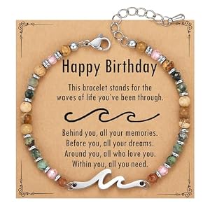 TONY & SANDY Friend Gifts for Women, Unique Birthday Gifts for Women, Sister Gift from Sister, Wave Bracelet, Christmas Stocking Stuffers for Woman Female, Bestie Friendship Bracelets