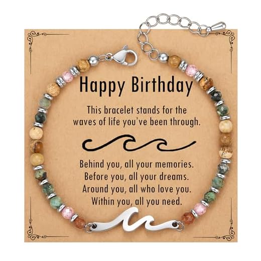 TONY & SANDY Birthday Gifts for Women, Unique Bday Wave Bracelet