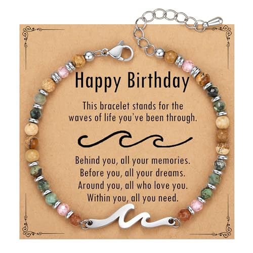 TONY & SANDY Birthday Gifts for Women, 30th 40th 50th 60th 70th 80th Birthday Gifts for Women Unique, Wave Bracelet, Happy Bday Presents for Her, Best Friend, Mom, Sister, Daughter, Wife by TONY & SANDY - Used condition - US$16.10