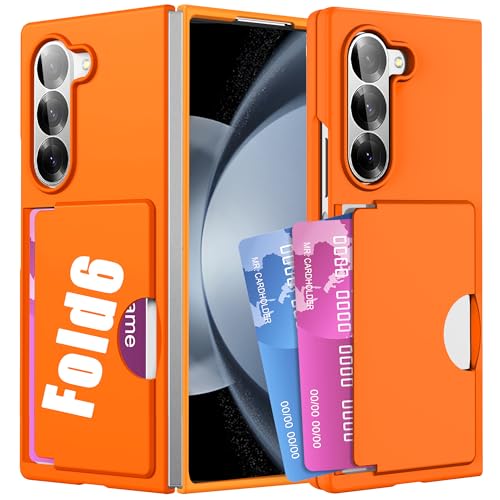 Coque portefeuille Galaxy Z Fold 6 orange pour vos déplacements