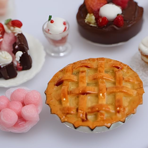 Miniatura 3 de LUOZZY Modelo de comida en miniatura modelo de postre realista modelo de casa de muñecas, pasteles de postres en miniatura, accesorios