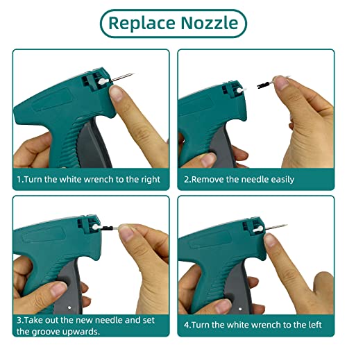 2006pcs Tagging Gun for Clothing, Price Tag Attacher Gun Kit for Clothes Labeler, Clothes Tagging Applicator Gun Set with 1600 1-in Barbs Fasteners, 400 Clothing Labels and 6 Steel Needles