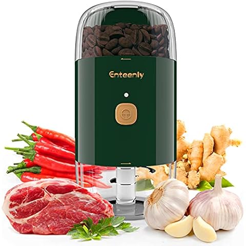 Enteenly Electric Garlic Chopper,Waterproof Mini Food Chopper with 1500mAh battery,2 in-1 Wireless Garlic Chopper for Garlic pounding and Grinding powder Cover