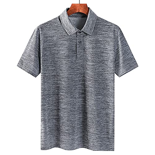 Polos Grandes Tailles pour Hommes - Chemise D'Été Décontractée À Manches Courtes Et Coupe Slim - T-Shirt D'Été Solide De Grande Taille pour L'Été, Vêtements De Bureau, Bleu, XXL Cover