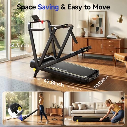 YPOO Foldable Treadmill with Incline, Walking Pad with Handle Bar 3 Level Incline, Portable Folding Treadmills for Home/Office 300 Lbs Capacity, Quiet Desk Treadmill with Remote Control & APP - Image 6