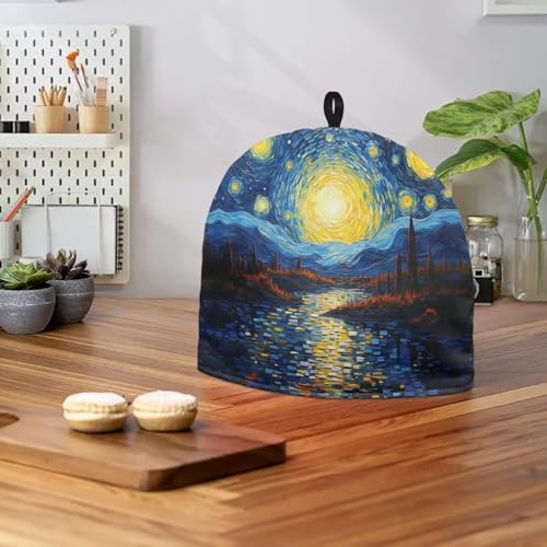 Image of Generic Hudotybom Oil Painting Tea Cozy for Teapot Insulated Large Teapot Cover to Keep Warm Tea Kettle Cover Machine Washable Coffee Pot Cloth Covers Kitchen Home Decorations, CZA49