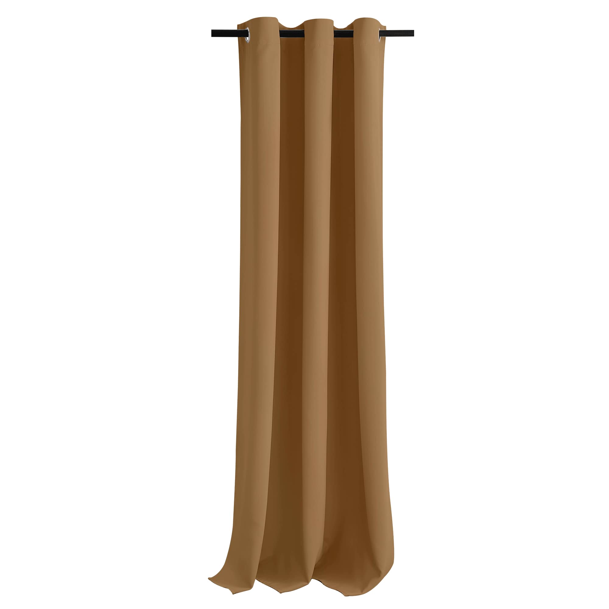 NICETOWN Door Curtain for Doorway Privacy, Curtains 144" Length, Room Divider Curtain Cover, Blackout Temporary Insulated Closet Curtain for Bedroom Closet (Gold Brown, 1 Panel, 12ft Tall x 5ft Wide)