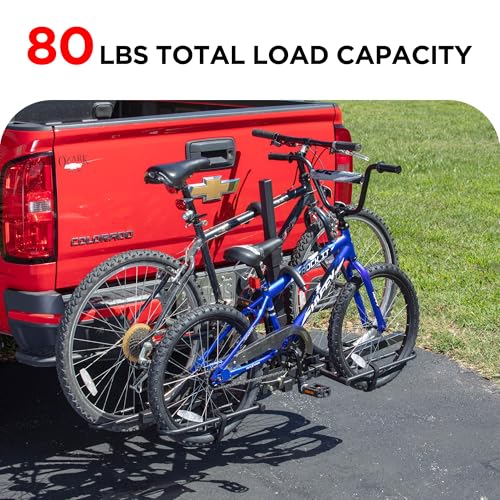 Image of Young 2 Bike Rack Hitch Mount Foldable Platform Style, Bicycle Carrier for Cars SUVs Trucks Vans, 80 lbs. Capacity