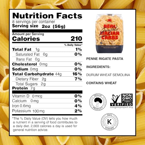Image of Garofalo - Premium Durum Wheat Semolina Penne Rigate Pasta, Italian Made, Bronze-Drawn, Al-Dente, One-Ingredient Pasta (2 pack)