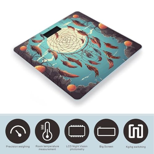 Báscula digital de baño Catch Dream Net 26x26 cm vidrio templado miniatura 3