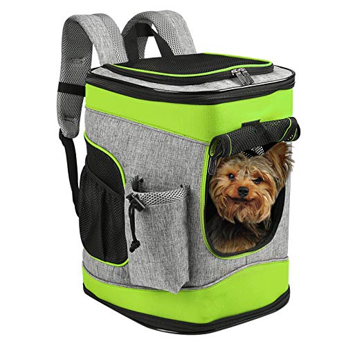 Kritter Planet Mochila grande para mascotas para perros pequeños y gatos, plegable, respaldo acolchado para cachorros, mochila para senderismo, pasear, ciclismo, al aire libre, 1,5 lbs Cover