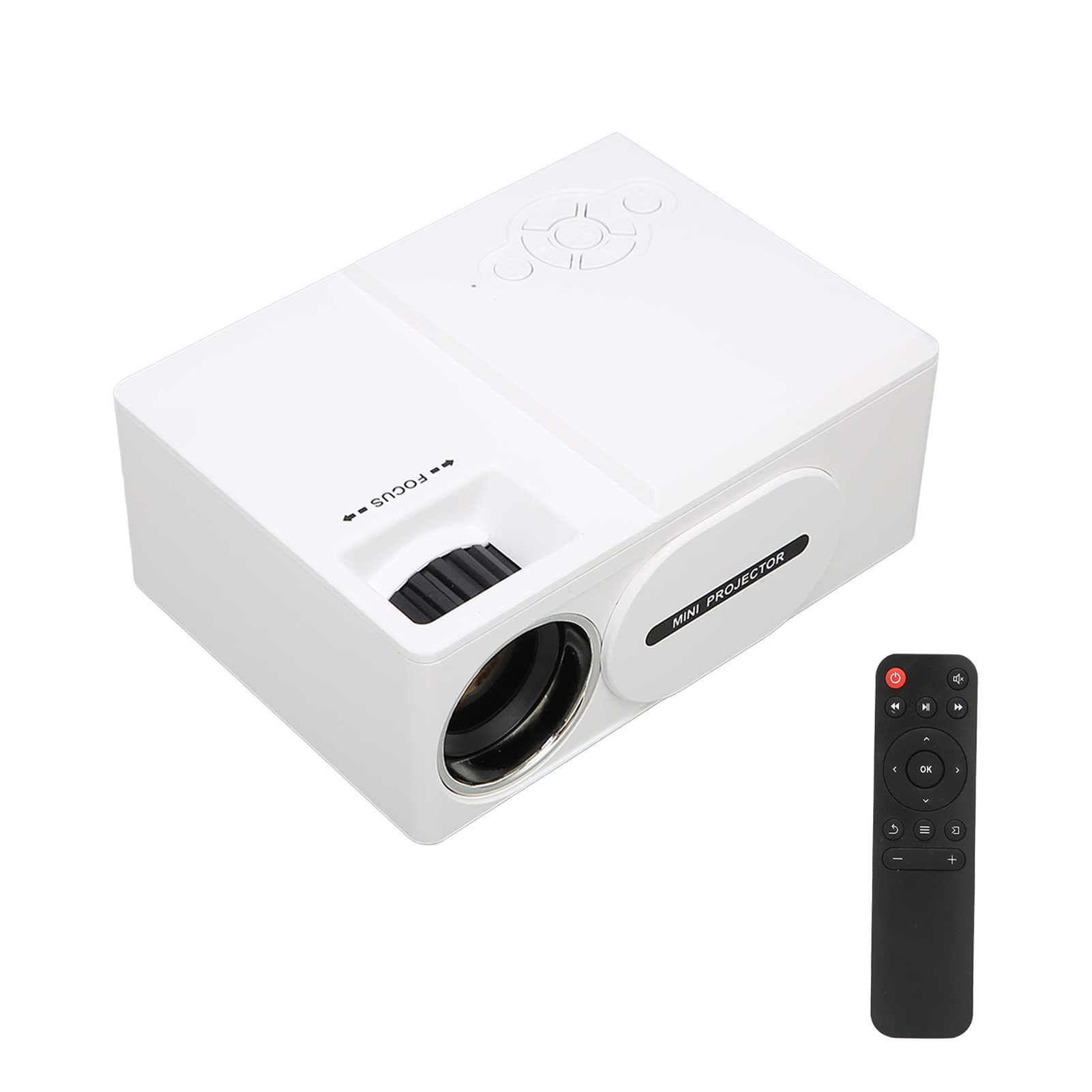 Proiettore Mini Proiettore LED 1080P Full HD Display Supporto Videoproiettore per Esterni Compatibile con Smartphone, TV Stick, Giochi, AV, USB (Spina UE)