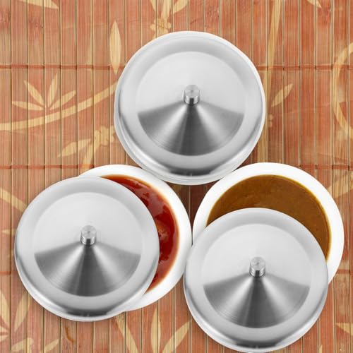 4 Stück Edelstahl-Tassendeckel, Ersatzdeckel, Metall-Kaffeetassenabdeckung, Teeglas, Anti- -Getränkeabdeckung für Zuhause, Kaffee, Küche, 10 cm, Silber