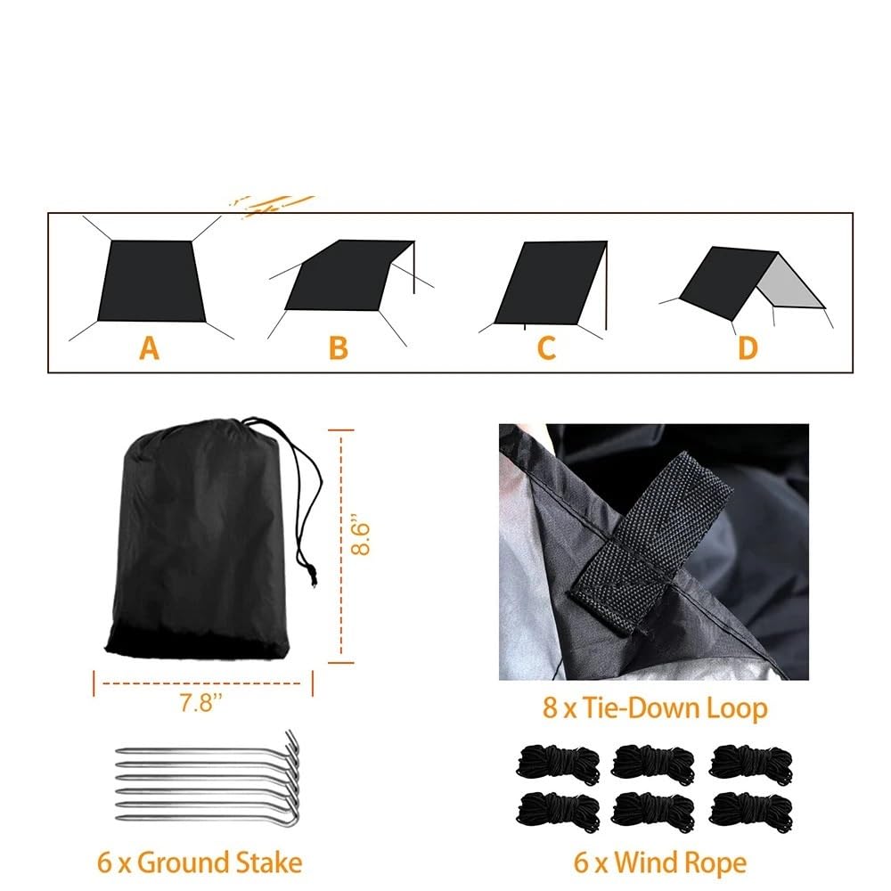 Amaca da Giardino Tenda per Amaca Portatile Tenda da Campeggio per Esterni Grande Tenda Multifunzionale Amaca da Campeggio(MC)