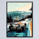Vintage Style Grand Prix Auto Racing Poster - Austria-JUILLET 2017-30th Austrian Grand Prix- Race Unframed Wall Art Print Poster For Gifts and Wall Art Decor for Living Room, Office 0TWBPJ