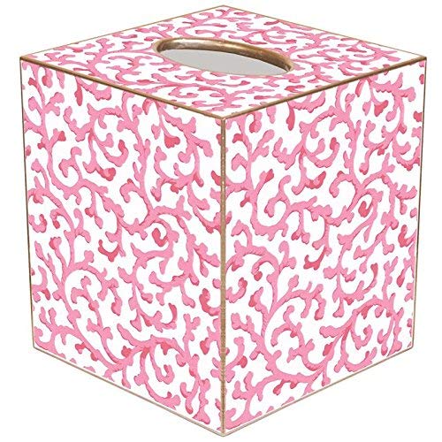Marye-KelleyTB871 - Pink Waverly Scroll Tissue Box Cover