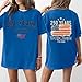 Women 4th of July Round Neck Shirts 250 Anniversary Printed Short Sleeve Blouse Casual Loose Independence Day Tops