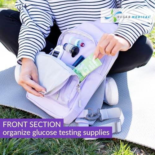 Sugar Medical Insulated Diabetes Sling Backpack | Diabetic Care Products | Diabetic Supplies Travel | Diabetes Organizer (Taylor)2