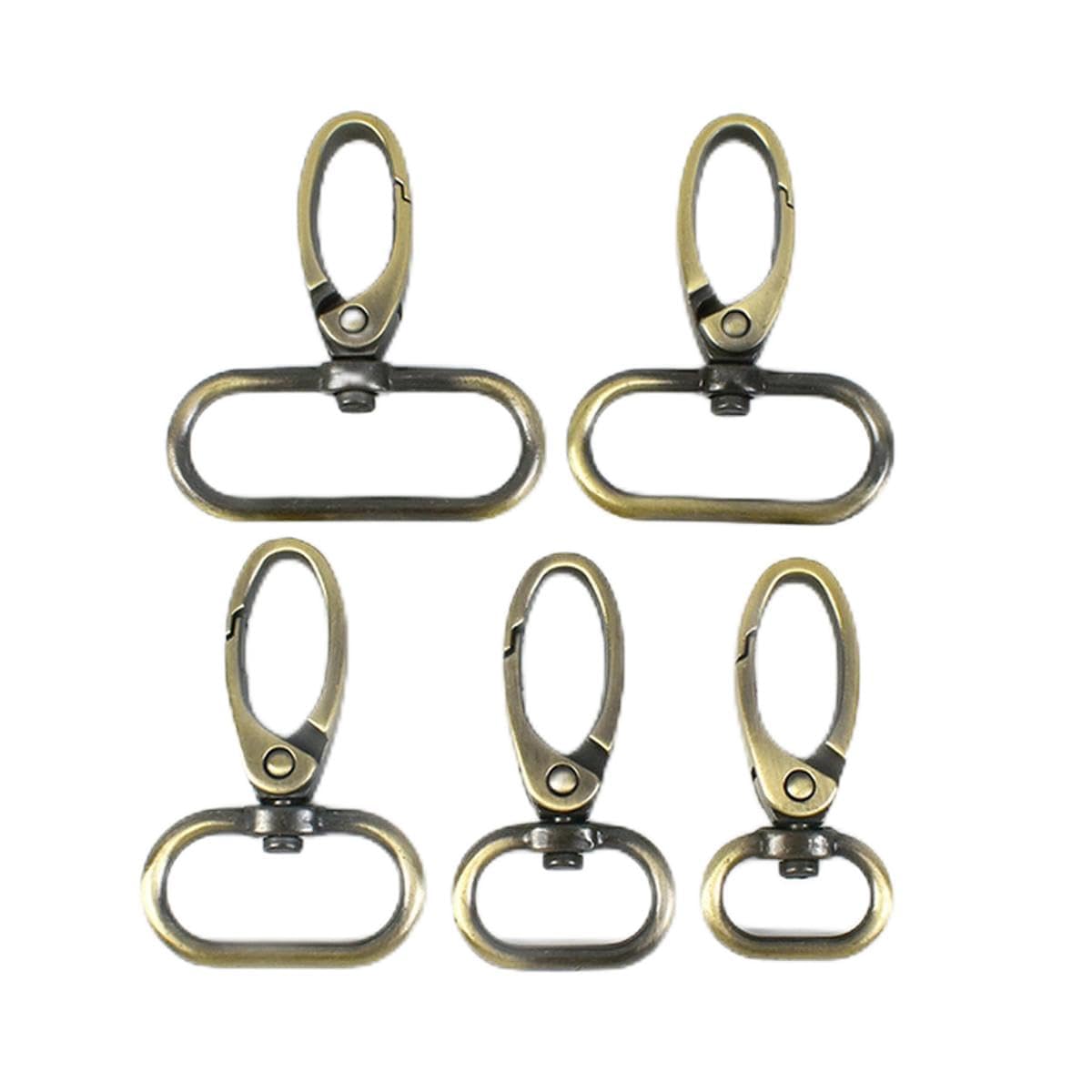 100 piezas 16/20/26/32/38 mm hebillas de metal correa de bolso langosta mosquetón giratorio gancho de presión collar llavero accesorios de bolsa de bricolaje-25 mm-latón