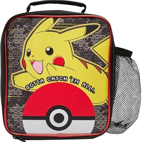 Kids Pokemon Insulated Lunch Bag with Holder Cover